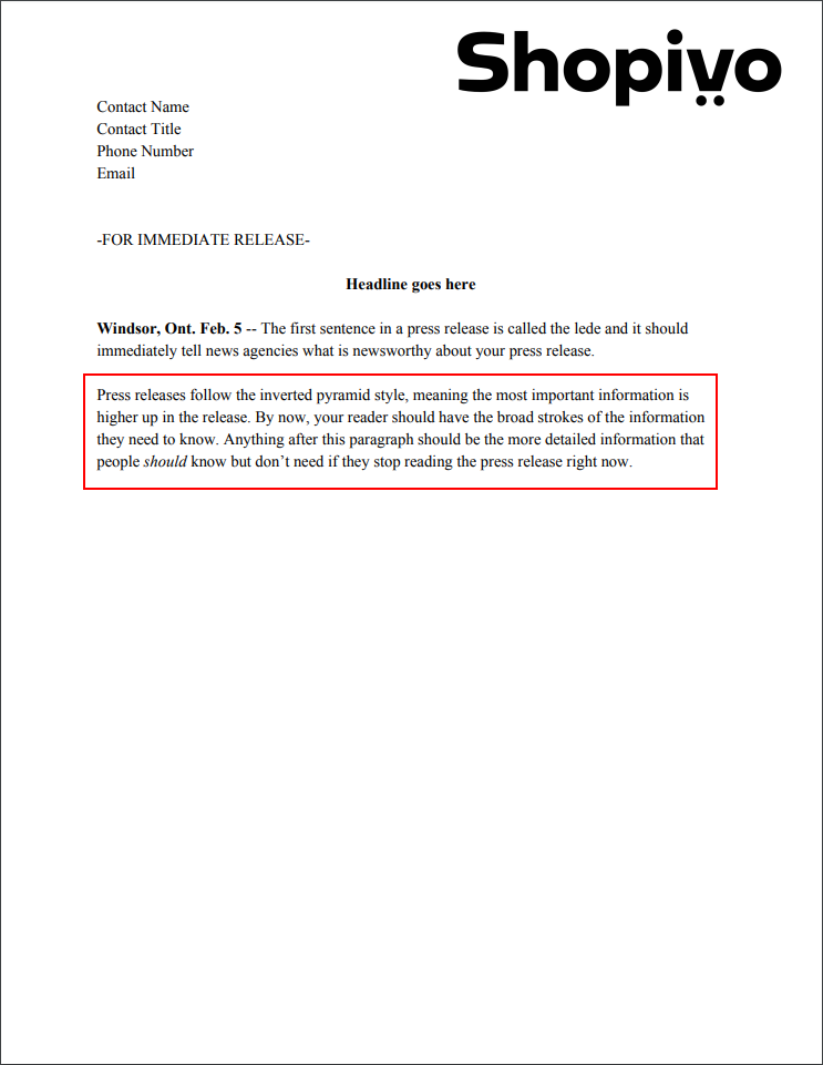 Press Release News