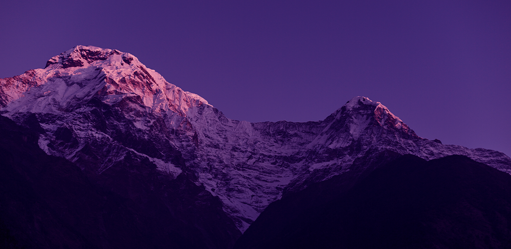 Purple mountains in twilight