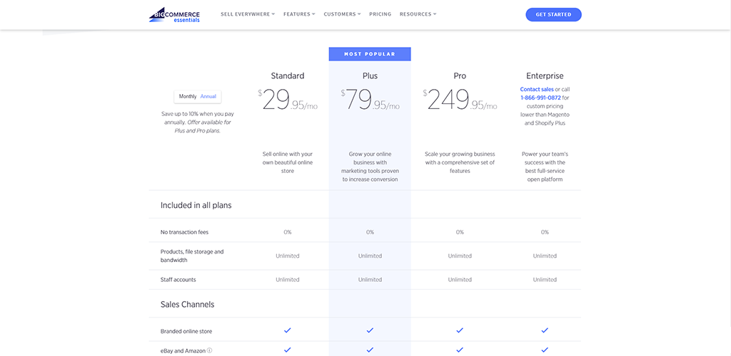 BigCommerce pricing