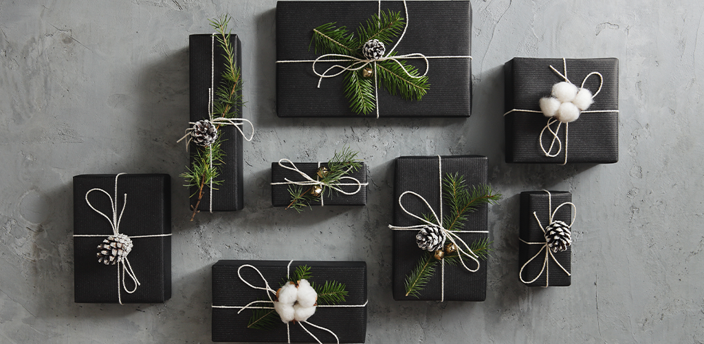 Holiday season gifts on a table