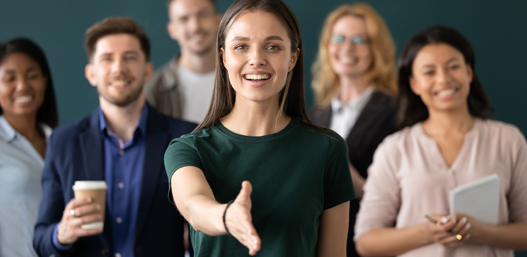 Business introduction handshake