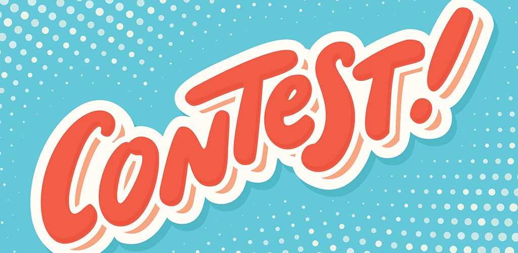 Pop-style banner announcing a contest